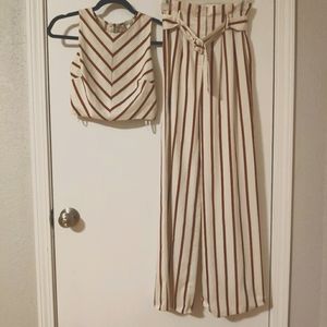 Crop top, high waist pants